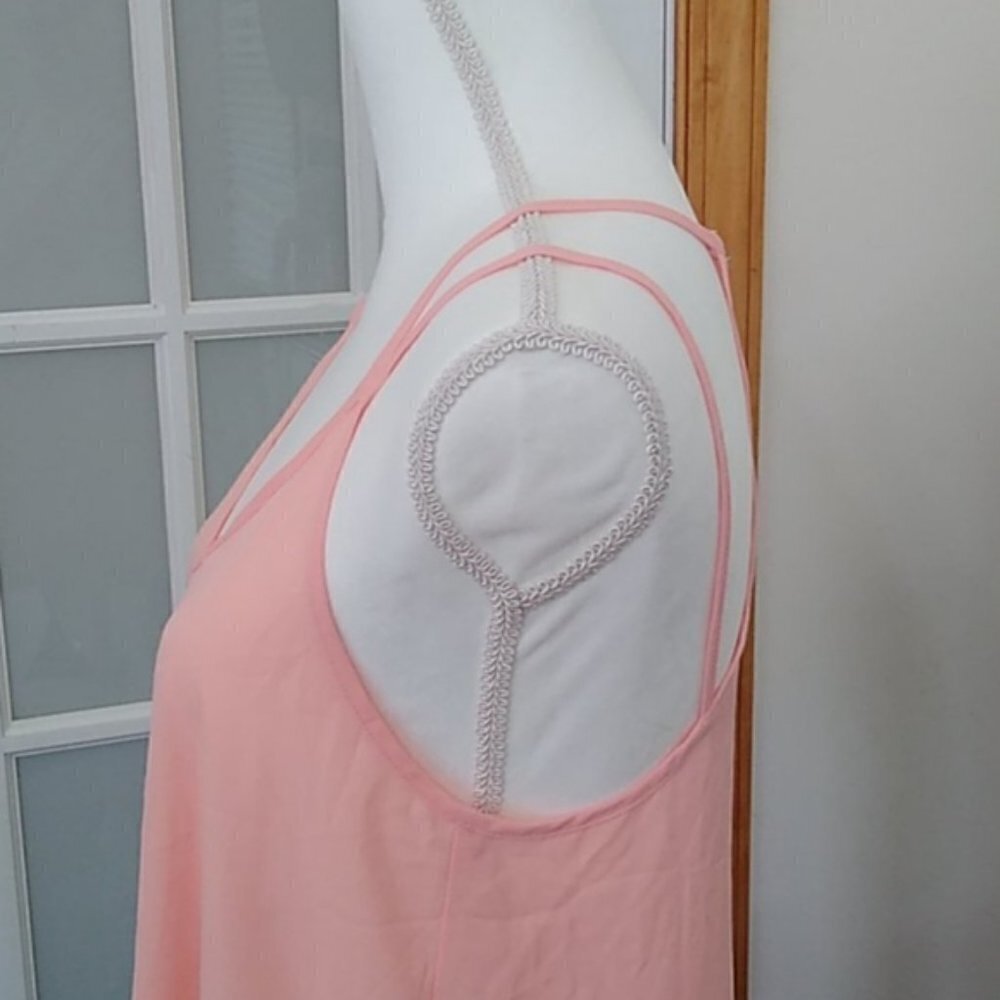 NWOT ASTR Double Strap Sheer Pale Pink Top - Picture 5 of 9